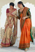 Digital Print Saree Begonia Orange Digital Printed Saree saree online