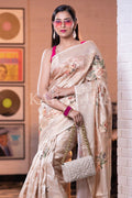 Digital Print Saree Beige Digital Print Saree saree online