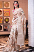 Digital Print Saree Beige Digital Print Saree saree online