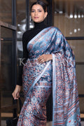 Digital Print Saree Blue Ajrakh Saree saree online