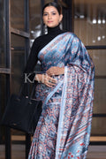 Digital Print Saree Blue Ajrakh Saree saree online