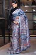 Digital Print Saree Blue Ajrakh Saree saree online