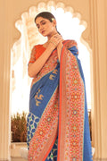 Digital Print Saree Blue Digital Printed Saree saree online