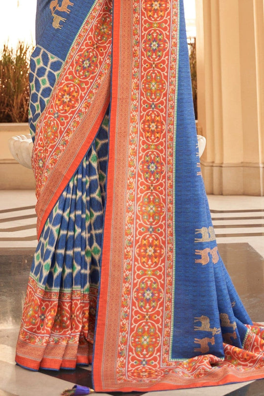 Digital Print Saree Blue Digital Printed Saree saree online