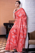 Digital Print Saree Bright Red Kantha Digital Print Saree saree online