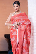 Digital Print Saree Bright Red Kantha Digital Print Saree saree online
