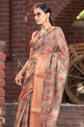 Digital Print Saree Bronze Brown Digital Print Saree saree online