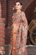 Digital Print Saree Bronze Brown Digital Print Saree saree online