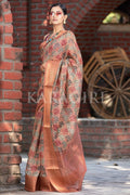 Digital Print Saree Bronze Brown Digital Print Saree saree online