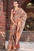 Digital Print Saree Bronze Brown Digital Print Saree saree online
