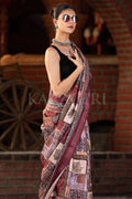 Digital Print Saree Brown Digital Printed Saree saree online