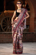 Digital Print Saree Brown Digital Printed Saree saree online