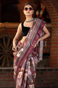 Digital Print Saree Brown Digital Printed Saree saree online