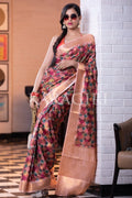 Digital Print Saree Burgundy Red Digital Print Saree saree online