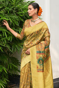 Digital Print Saree Cadmium Yellow Digital Print Saree saree online