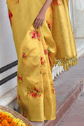 Digital Print Saree Canary Yellow Digital Print Saree saree online