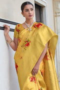 Digital Print Saree Canary Yellow Digital Print Saree saree online