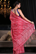 Digital Print Saree Carmine Red Digital Printed Saree saree online