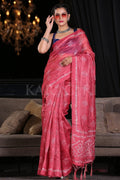 Digital Print Saree Carmine Red Digital Printed Saree saree online