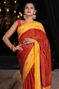 Digital Print Saree Cinnamon Brown Digital Print Saree saree online