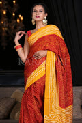 Digital Print Saree Cinnamon Brown Digital Print Saree saree online