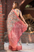 Digital Print Saree Coral Peach Digital Print Saree saree online