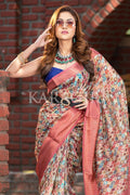 Digital Print Saree Coral Peach Digital Print Saree saree online