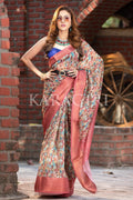 Digital Print Saree Coral Peach Digital Print Saree saree online