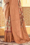 Digital Print Saree Cream Digital Print Saree saree online