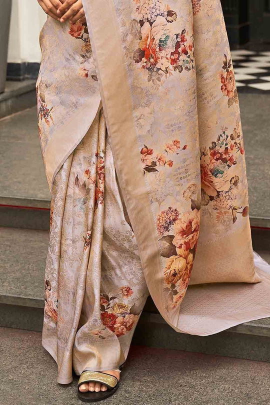 Digital Print Saree Daisy Blue Digital Print Saree saree online