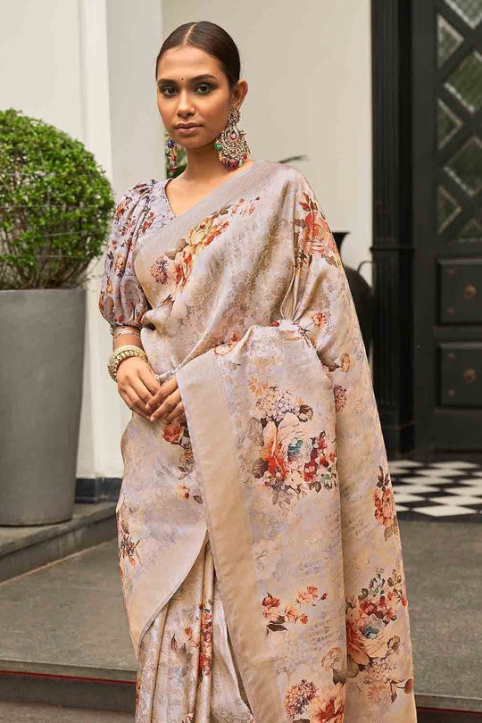 Digital Print Saree Daisy Blue Digital Print Saree saree online