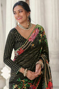 Digital Print Saree Dark Black Digital Printed Saree saree online