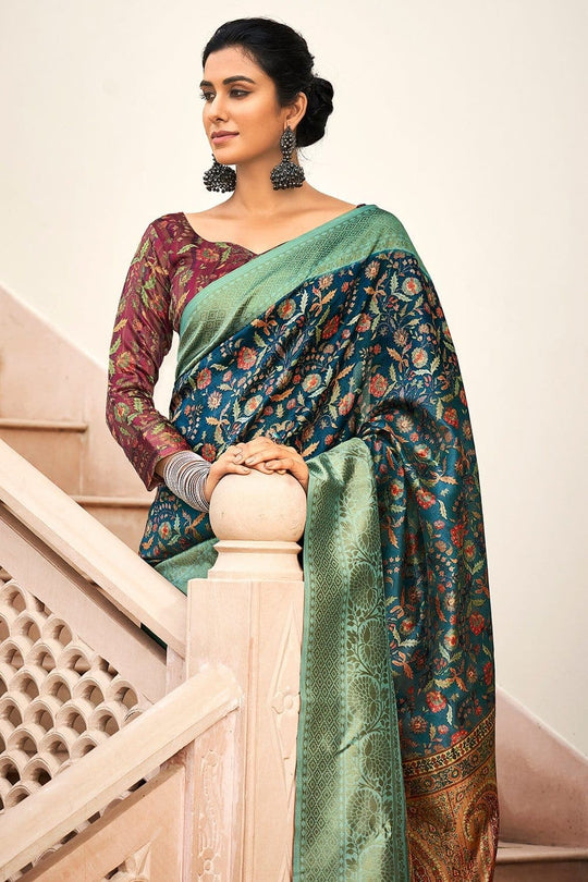 digital print saree blouse designs