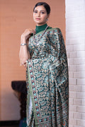 Digital Print Saree Dark Green Ajrakh Saree saree online