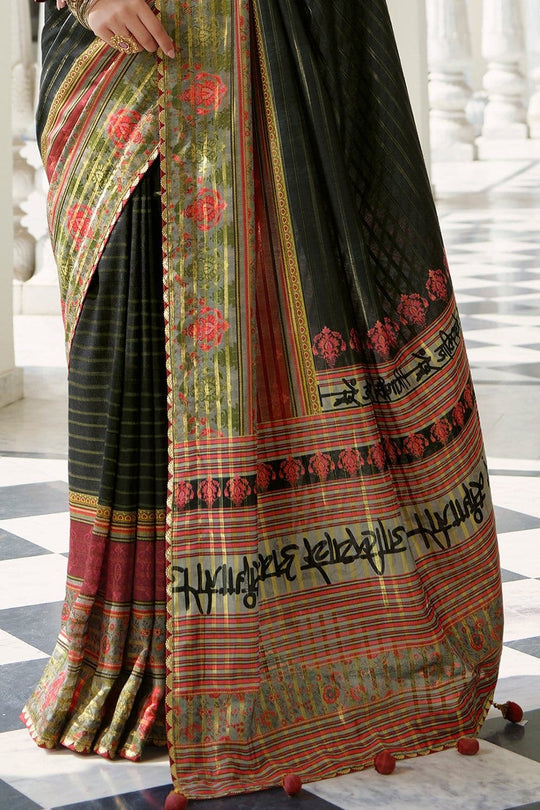 Digital Print Saree Ebony Black Digital Printed Saree saree online