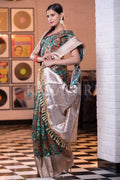 Digital Print Saree Emerald Green Digital Print Saree saree online