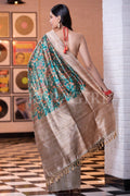 Digital Print Saree Emerald Green Digital Print Saree saree online