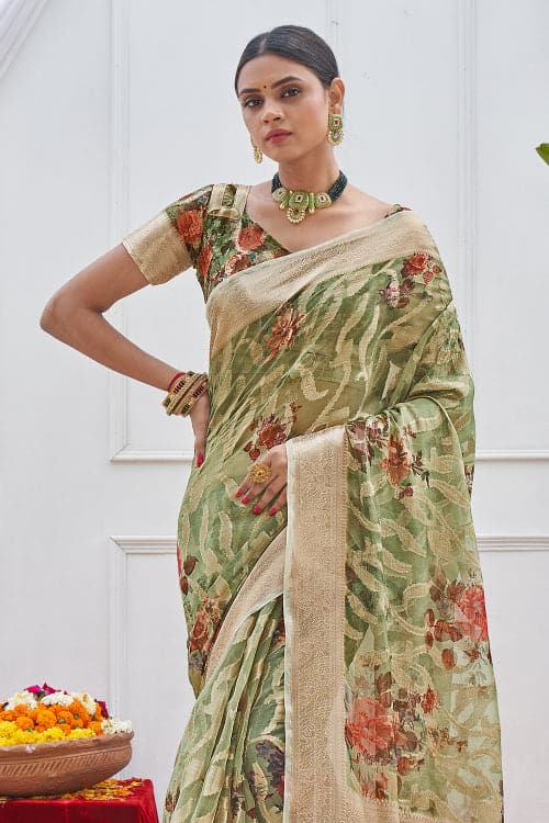 floral printed saree