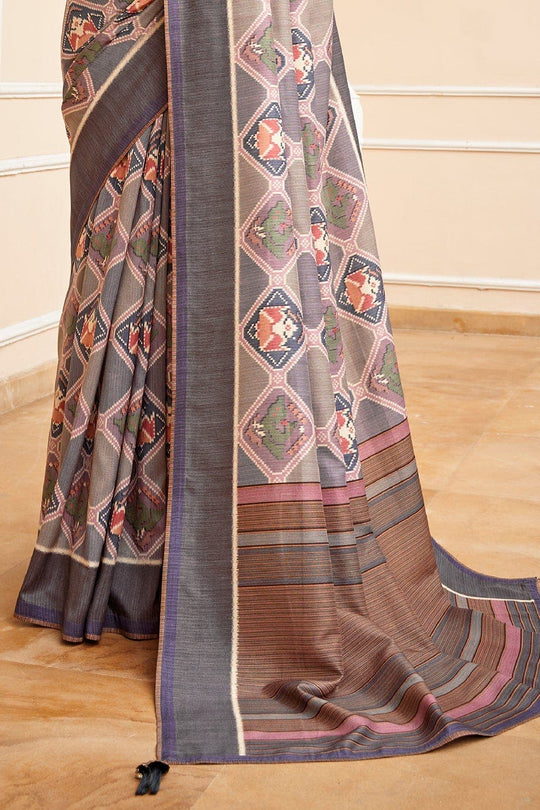 Digital Print Saree Flint Grey Digital Print Saree saree online