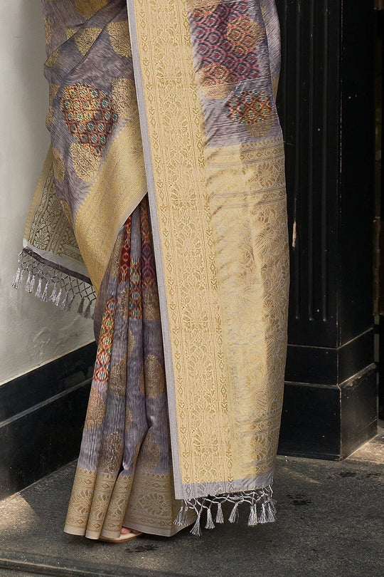 Digital Print Saree Flint Grey Digital Print Saree saree online
