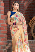 Digital Print Saree Golden Yellow Digital Print Saree saree online