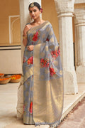 Digital Print Saree Gray Digital Print Saree saree online