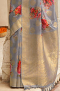 Digital Print Saree Gray Digital Print Saree saree online