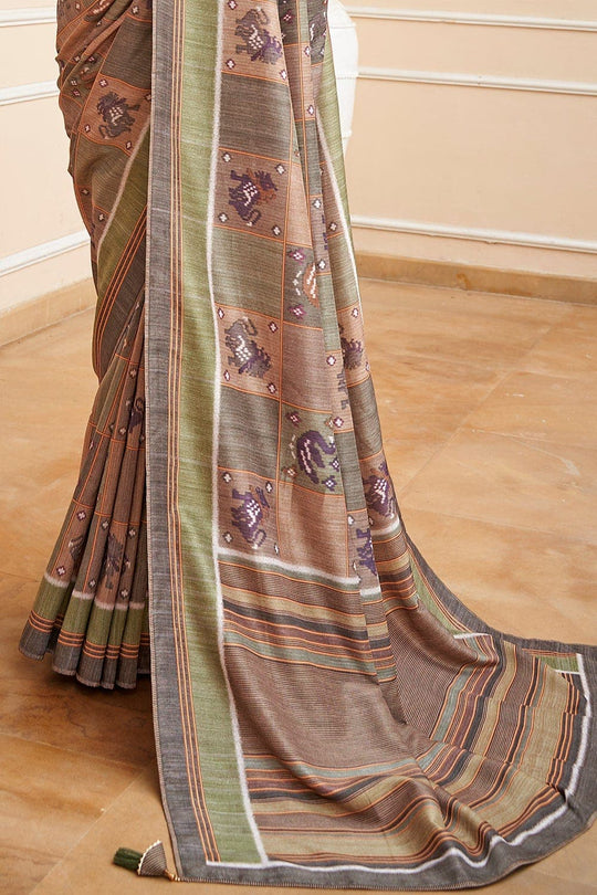 Digital Print Saree Green Grey Digital Print Saree saree online