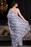 Digital Print Saree Grey Digital Printed Saree saree online