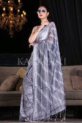 Digital Print Saree Grey Digital Printed Saree saree online