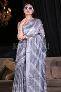 Digital Print Saree Grey Digital Printed Saree saree online