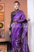 Digital Print Saree Indigo Purple Kantha Digital Print Saree saree online