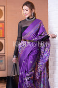 Digital Print Saree Indigo Purple Kantha Digital Print Saree saree online