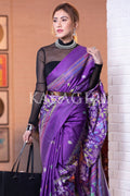Digital Print Saree Indigo Purple Kantha Digital Print Saree saree online